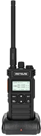 Retevis RT86S Funkgerät Langstrecken, Handfunkgerät mit mit Display & Tastatur, Typ C 2600 mAh, Robust und Langlebig Walkie Talkie mit für Logistik, Bauunternehmer (Schwarz, 1 Stück)