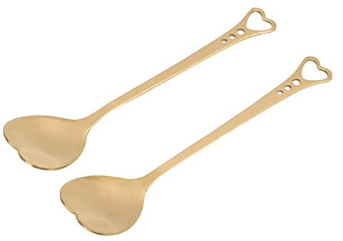 Restokki Cucchiaini da dessert in acciaio inossidabile a forma di cuore Cucchiaini da caffè ergonomici per stoviglie da caffè per torte di frutta e gelato (-1214220003611)