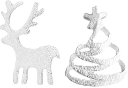 VALICLUD 2stücke Ohrringe Weihnachten Rentier Weihnachtsbaum Teiliges Asymmetrische Ohrringe Für Frauen Und Mädchen Für Weihnachtsfeiern Und Besondere Anlässe