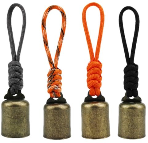 4Stück Bärenglocke Wandern, Laute Metall Vintage Kuhglocke Anti Bär Glocken | Mehrzweck Survival Wanderglocke Taschenanhänger Mit Schalldämpfer Zum Wandern Und Klettern