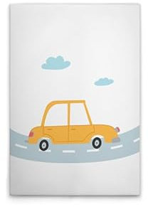 A.S. Création Leinwandbild Kinderzimmer Autos - Wandbild in Weiss, Gelb - 50 x 75 cm - DD132497