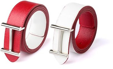 Marc Tchou Damen Ledergürtel (Rot, 90)