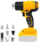Cordless Heat Gun, Temperature Up to 550 °C, Cordless Hot Air Gun with 5 Nozzles & LCD Display for Crafts Shrinking PVC Wrapping Paint Stripping (NO Battery) (for Dewalt)
