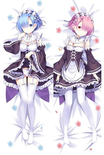 SFHCOISM Dakimakura Body Pillow Anime Kissenbezug Kissenhülle Re Zero Ram und Rem A08, Pillowcase Doppelseitige Seitenschläf Umarmungskissen Bezug Dekorative Zierkissenbezug