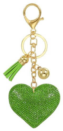 PATIKIL Porte-Clés, Porte-Clés Mignon en Cristal avec Pompon Frange, Breloque Pendentif Charme pour Femmes, Accessoire Sac à Main Clef Voiture Porte-Monnaie