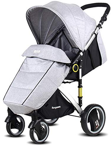 Kinderwagen, urbaner High-View-Luxus-Kinderwagen, ultraleichter, tragbarer, vierrädriger Wagen, der den Sitz des Kinderwagens kippt