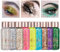 Owelth 9 Colores Gel Purpurina Cara, Glitter Gel Corporal Pelo Cabello Uñas Maquillaje, Chunky Sirena Lentejuelas Purpurina Líquida, para Halloween Festival Masquerade Cumpleaños