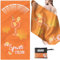 Aperol Spritz Design Strandtuch| XXL Strandhandtuch 90x180cm | 85% Polyester| Schnell trocknend, Orangefarbenes Badetuch mit Weinmotiv | Inkl. Netzbeutel für Strand, Outdoor-Party & Reisen (A)