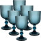 Sicignano | Set di 6 Calici in Pasta di Vetro, per 6 Persone, Bicchieri Ideali per la Tavola, Resistenti e Duraturi, Lavabili in Lavastoviglie, Colore Verde,Blu, 336 ml (6, BLU)