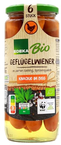 Edeka Bio Geflügelwiener im zarten Saitling, 6er Pack (6 x 250g)