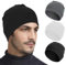 Zouwel 3 Stück Fahrradmütze Unter Helm, Winddichte Fahrradmütze, Polyester Laufmütze für Herren Damen, Winter Warme Dünne Mütze (DE/NL/SE/PL, Alphanumerisch, M, Schwarz Grau Weiß)