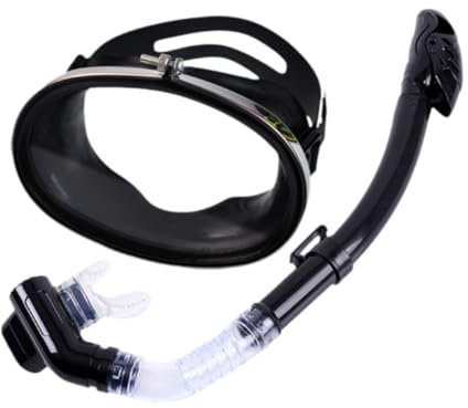 Baoblaze Single -Objektiv -Tauchmasken -Atemschlauch Set Voller trockener Schnorchel Set Anti Nebel wasserdicht und für Erwachsene zum Tauchen