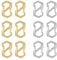 12pcs Double Opening Lobster Clasp, Silver & Gold Chain Necklace Shortener Clasp Stainless Steel Bracelet Clasps and Closures S Lock Jewelry Clips Connectors for DIY Jewelry Making