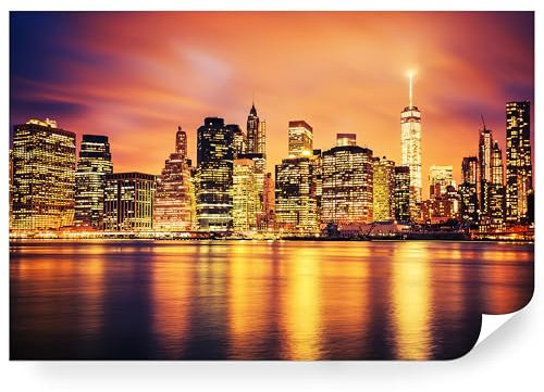 Fototapete Vlies - Vliestapete Tapete Wandtapete Motivtapeten Vliestapeten Wohnzimmer Schlafzimmer Bildtapete Sonnenuntergang in Manhattan New York 520 x 318 cm