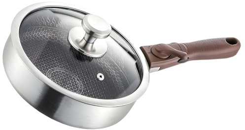 Trufolxiaz Efficient Frying Pans Nonstick 316 Stainless Steel Skillets Oil Saving Cookware Nonstick Pans Suitable for Grilling Meats Family Cooking Pans