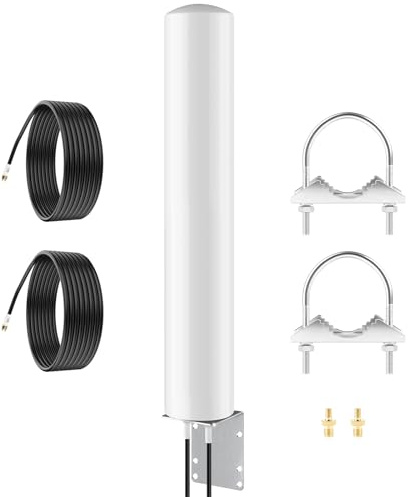 4G LTE 5G Antenne Outdoor Externe Mimo Omnidirektional 600-6000 MHz mit SMA Stecker TS9 Adapter Verstärkung Bis zu 5 dBi 2x5 Meter Kabel passend 5G 3G 4G LTE Router Modem