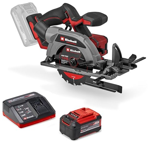 Einhell Professional Akku-Handkreissäge TP-CS 18/136-C Li BL - Solo Power X-Change (18 V, Ø 136 mm Sägeblatt, Brushless, 51 mm Schnitttiefe, werkzeuglose Einstellung, inkl. 5,2 Ah Akku und Ladegerät)