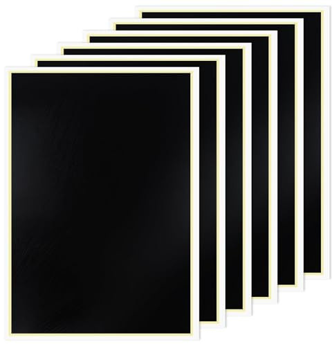 YMTWSRY 6 Stück Schwarzes Lasergravur Markierungspapier, 39 X 27 cm Farbgravurpapier Dimmpapier Lasergravur-Markierungspapier Gravur-Testfokuspapier für Metall Glas Keramik DIY Basteln