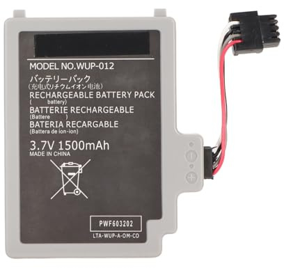 RASTKY 1500mAh Rechargeable Battery Pack for WUP 010 Gamepad, High Capacity Gamepad Lithium Ion Battery, Gray, for Gamers