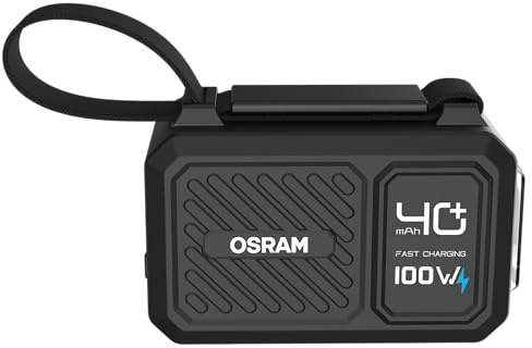 OSRAM Powerbank PowerUnlimited 400, 40.000 mAh, 2X USB-C, 2X USB-A, PD, QC, 100W, Display, 4 Geräte gleichzeitig, Taschenlampe