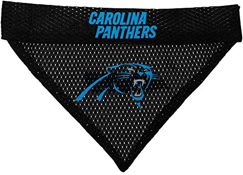 Pets First NFL DOG BANDANA - CAROLINA PANTHERS REVERSIBLE PET BANDANA. 2 Sided Sports Bandana with a PREMIUM Embroidery TEAM LOGO, Large/X-Large. - 2 Sizes & 32 NFL Teams available