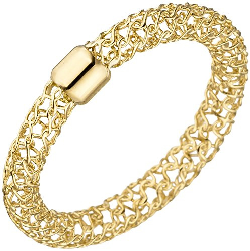 Jobo Damen-Ring geflochten aus 18 Karat 750 Gold Größe 50
