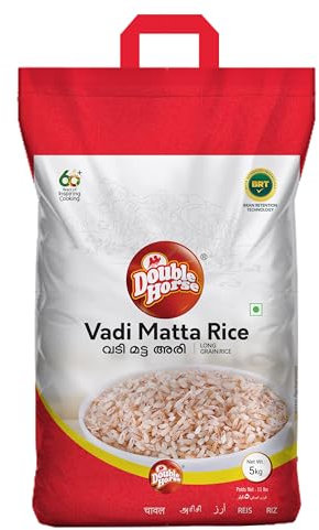 Double Horse Vadi Kerala Rice | Matta Rice | 5KG | Matta Arisi | Healthy | High Fibre | High Protein | Natural | Indian Origin | Gluten Friendly