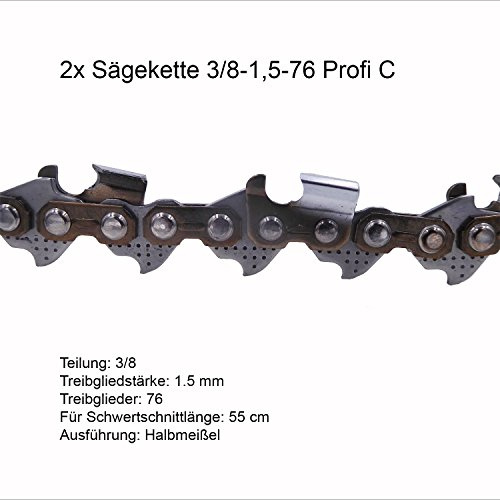 Set 2 Stück Profi C Sägeketten 3/8-1.5-76