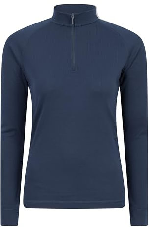 Mountain Warehouse Talus Womens Long Sleeves Baselayer Top - Thermal Underwear, Lightweight Ladies Shirt, Breathable, Warm & Easy Care - Spring Summer & Outdoors Navy Women's Size 18