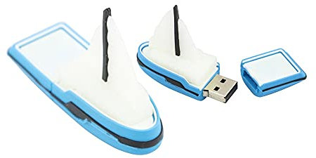 16GB Segelboot Shape USB Stick USB 2.0 Memory Stick Flash Speicher PenDrive USB Flash Disk USB Flash Laufwerk USB 2.0 Sticks Memory Sticks USB Sticks U Disk Datenspeicher (Blau)