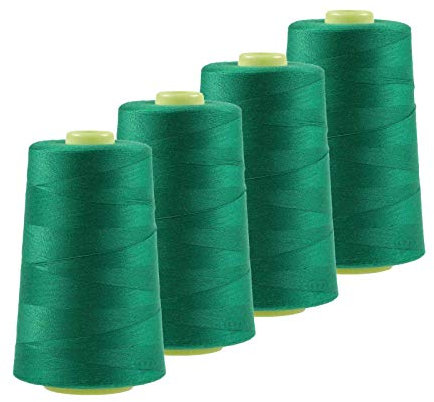 4 x 4572m Qualitäts Overlock-Garn Oeko-Tex Overlock-Nähgarn Farben 581 bis 620, Farbe:A617 smaragdgrün