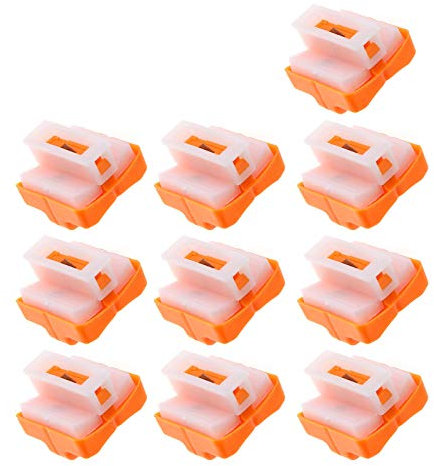 YINETTECH 10x Papierschneider Trimmer Ersatzmesser mit Sicherheitspresse Design Orange