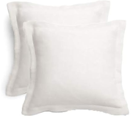 Gyulin Pack of 2 100% Cotton 300 Thread Count European Square Pillow Shams Envelope Style Pillow Cover Pillowcase Pillow Protector Cushion Cover Non Zippered Only Cover No Insert 60x60CM White