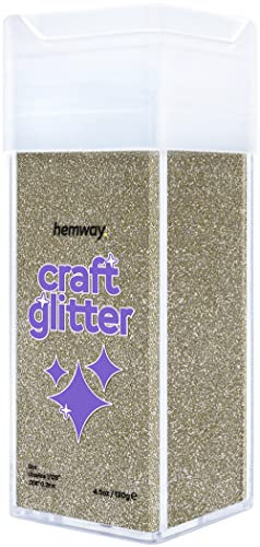 Hemway Premium Craft Glitter Shaker - Champagne Gold | 130g Ultrafine Metallic Flake Sequins for Resin & Epoxy Crafts | Craft Supplies for Festival, Tumblers, Body, Face, Eye & Nail Art
