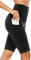 Anwell Radlerhose Damen Kurze Sporthose Handytasche Sport Kurz Leggings Schwarz M