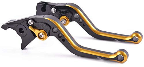 Auzkong Kurz Bremshebel Motorrad Kupplungshebel Aluminium CNC Motorrad Hebel für Aprilia DORSODURO 750 2008-2016 Gold 1 Paar