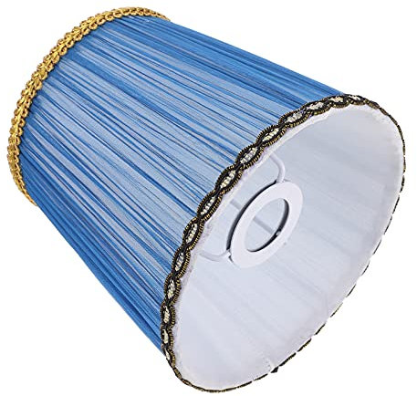 SOLUSTRE Stoff Lampenschirm E14 Stoff Lampenabdeckung Blau Schutzhülle für Tischlampe Schreibtischlampe Wandleuchte Pendelleuchte Deckenleuchte Hotel Zuhause Zimmer Dekoration