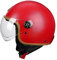 Retro Motorrad Leder Halbhelm Erwachsene Jethelm Vintage Half Face Motorradhelm DOT/ECE Zertifiziert Moped Roller Helm Für Männer Frauen Touring Casco Moto Helm,Rot,M