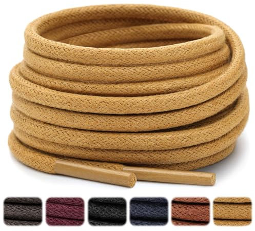 Stepace Lacets Cirés Ronds pour Chaussures Habillées [2 Paires] - 11 Couleurs, 2,5-3 mm de Diamètre Light Brown 66