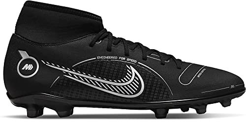 Nike Unisex Superfly 8 Club FG/MG Gymnastics Shoes, Black/Metallic Silver-Medium ASH, 6 UK