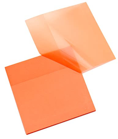 Transparente Haftnotizen,Selbstklebendes Transparent Sticky Notes,Wasserfest Haftnotizzettel Set,Wiederbeschreibbar Klebezettel,für Schule,Büro,Studenten,Bürodokumenten,Büchern,75×75 mm,50PCS(Orange)