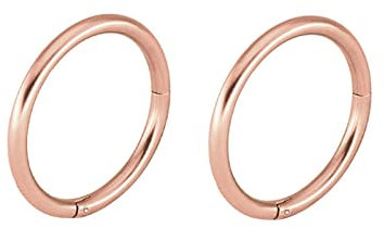 Homxi Ohrringe Damen und Herren Hängend Rosegold,1 Paar Einfache Rund 10MM Ohrringe Damen Herren Edelstahl