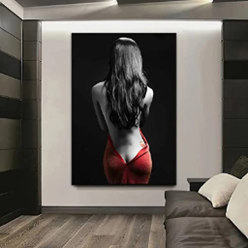 Zhadongli Art Moderne halb nackte Frauen Körper Leinwand Gemälde Poster und Drucke Wandkunst Bilder für Wohnzimmer Wohnkultur 40 x 60 cm (16 x 24 Zoll) rahmenlos