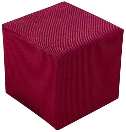 uyeoco Hockerbezug Rund/Quadratisch/Rechteckig 40x40/50x50 Ottoman Cover Ottomane Schonbezug Hocker Hussen für Fußhocker Stretch Ottomane Abdeckung Hocker Protector Hockerabdeckung