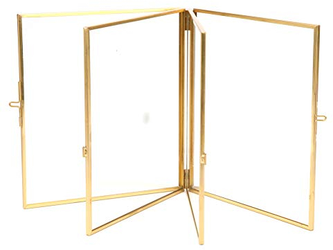 Natudeco Muster-Display-Rahmen, Glas-Probenhalter, Pflanze, gepresste Blumen, Glasrahmen, Muster-Clip, doppelseitiger Glas-Kupfer-Rahmen, getrocknete Blumen-Clip für Kunstwerk, Foto, Wand, DIY-Dekor