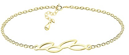 SOFIA MILANI - Damen Armband 925 Silber - vergoldet/golden - Blatt Anhänger - B0335