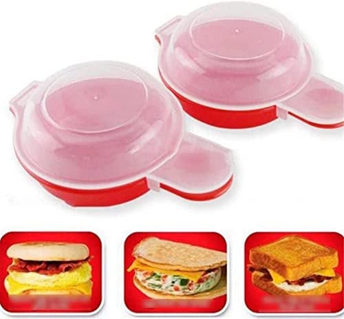 NBZZ Mikrowellen-Eierkocher Eier-Burger Maker 1 Minute Fast Egg Hamburg Omelette Maker Küche Kochwerkzeug (2pcs)