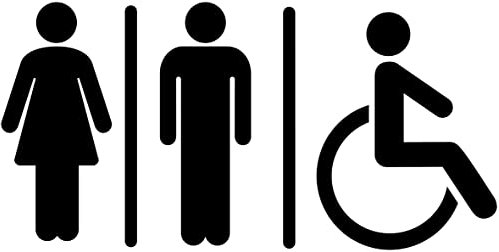 Agendepoint.it - Set 3 Simboli Adesivi Toilette Bagno Classici Colore Nero - 10