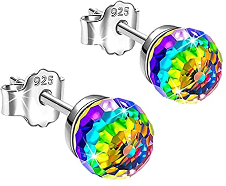 Ohrringe LED-Ohrringe Weihnachten Geburtstagsgeschenk Ohrringe Frauentagsgeschenke Valentinstag Jahrestag Kristalle for Frauen 6 mm Ohrringe Titan Ohrstecker ( Color : Multicolore , Size : Taille uniq