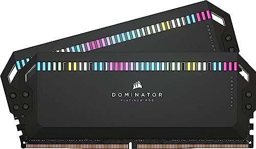 Corsair DOMINATOR PLATINUM RGB DDR5 RAM 64GB (2x32GB) 6000MHz CL30 Intel XMP iCUE Kompatibel Computer Speicher - Schwarz (CMT64GX5M2B6000C30)